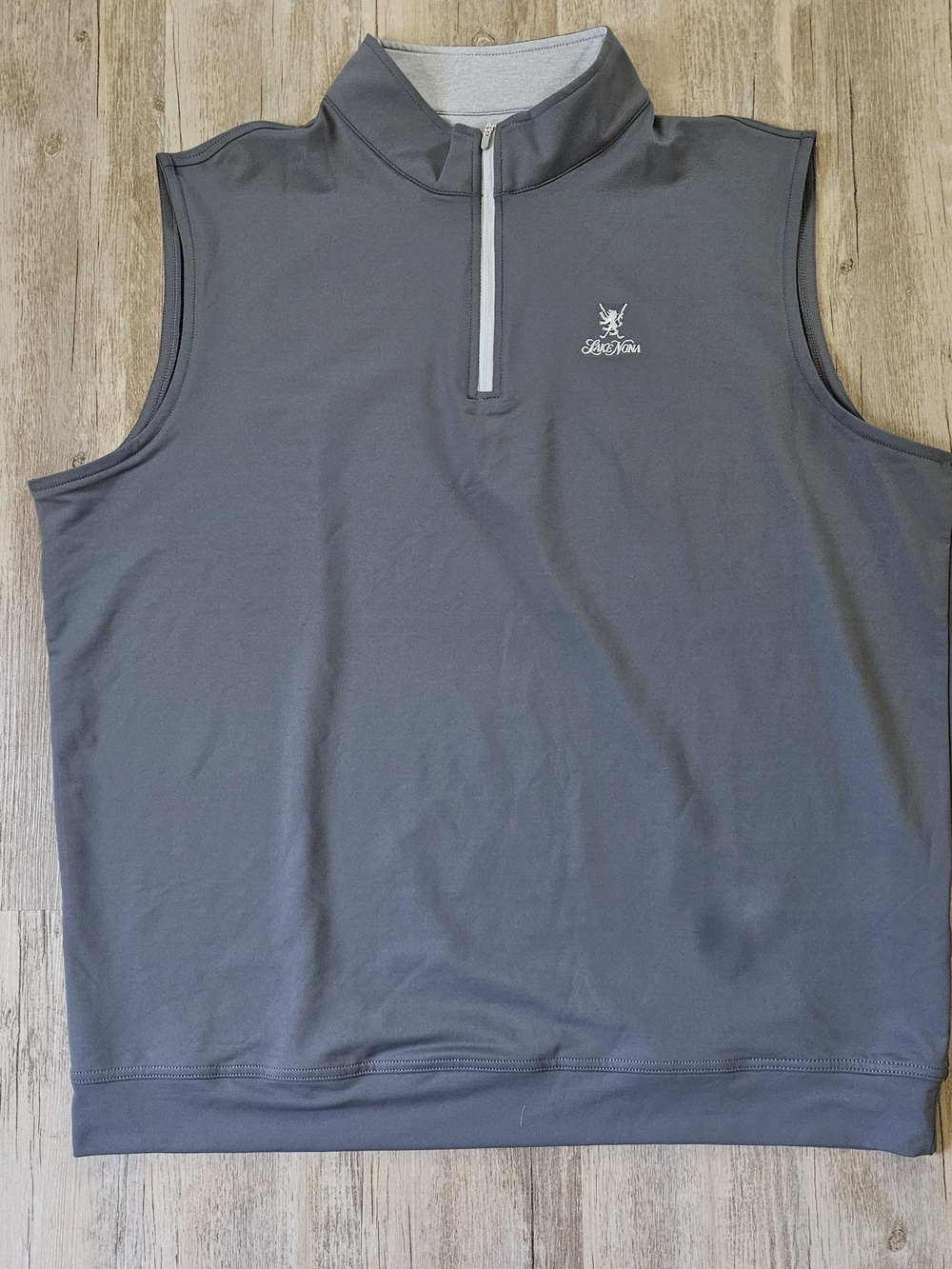 Peter Millar Men's Charcoal Gray Lake Nona Quarter-Zip Golf Performance Vest XXL